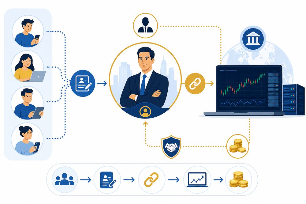 Mô hình Introducing Broker kết nối khách hàng với sàn Exness